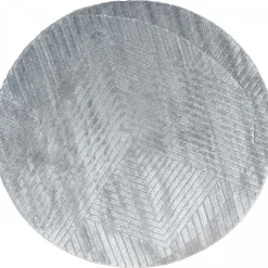 UNAMOURDETAPIS - Très grans tapis rond de salon ø240cm lyn9 d gris, tapis rond ton sur ton moderne