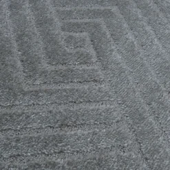 UNAMOURDETAPIS - Très grans tapis rond de salon ø240cm lyn9 d gris, tapis rond ton sur ton moderne