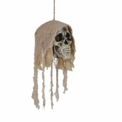 URBAN LIVING - Décoration d'halloween - tête de mort à suspendre - blanc