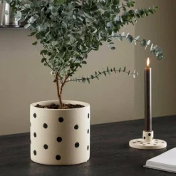 VENTURE HOME - Cache pot en grès sane 18x17cm