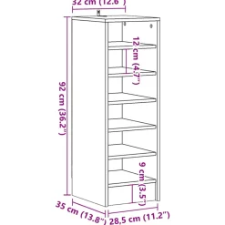 VIDAXL - Armoire à chaussures vieux bois 32x35x92 cm bois d'ingénierie