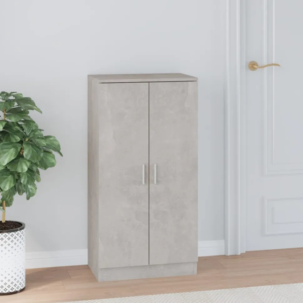 VIDAXL - Armoire à chaussures gris béton 55x35x108 cm bois d'ingénierie
