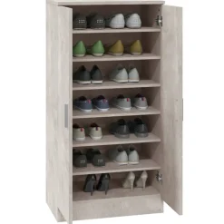 VIDAXL - Armoire à chaussures gris béton 55x35x108 cm bois d'ingénierie