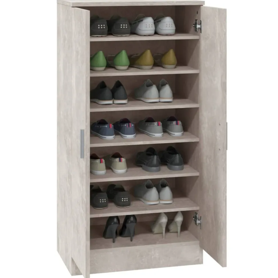 VIDAXL - Armoire à chaussures gris béton 55x35x108 cm bois d'ingénierie