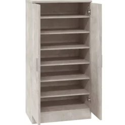 VIDAXL - Armoire à chaussures gris béton 55x35x108 cm bois d'ingénierie
