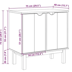 VIDAXL - Armoire de couloir otta 75x40x75 cm bois de pin massif