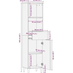 VIDAXL - Armoire de salle de bain 38x33,5x160 cm bois massif de manguier