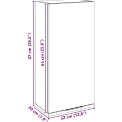VIDAXL - Armoire de salle de bain murale chêne artisanal 32x20x67 cm
