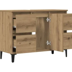 VIDAXL - Armoire d'évier chêne artisanal 80x33x60 cm bois d'ingénierie