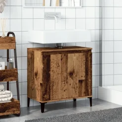 VIDAXL - Armoire d'évier vieux bois 58x33x60 cm bois d'ingénierie