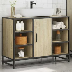 VIDAXL - Armoire lavabo de salle de bain chêne sonoma bois d'ingénierie