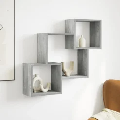 VIDAXL - Armoire murale 78x18x71 cm gris béton bois d'ingénierie