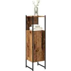 VIDAXL - Armoire salle de bain vieux bois 33x33x120,5 cm bois ingénierie