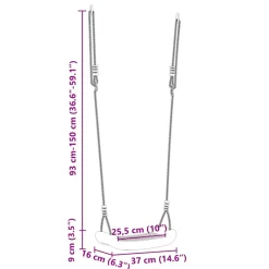VIDAXL - Balançoire d'extérieur d'enfants simple et corde réglable rouge
