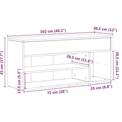 VIDAXL - Banc à chaussures vieux bois 102x30,5x45 cm bois d'ingénierie
