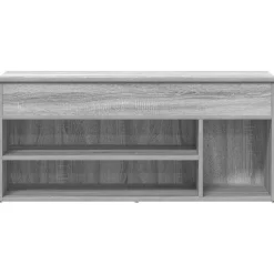 VIDAXL - Banc à chaussures sonoma gris 102x30,5x45 cm bois d'ingénierie