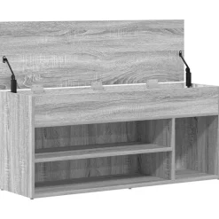 VIDAXL - Banc à chaussures sonoma gris 102x30,5x45 cm bois d'ingénierie