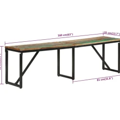 VIDAXL - Banc 160x35x46 cm bois massif de récupération