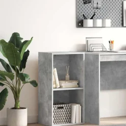 VIDAXL - Bibliothèque à 2 niveaux gris béton bois d'ingénierie