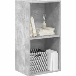 VIDAXL - Bibliothèque à 2 niveaux gris béton bois d'ingénierie