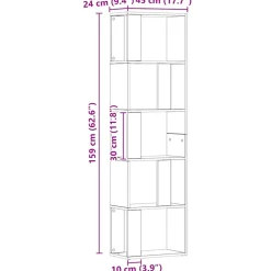 VIDAXL - Bibliothèque chêne artisanal 45x24x159 cm bois d'ingénierie