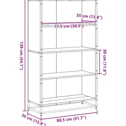 VIDAXL - Bibliothèque chêne sonoma 80,5x35x139 cm bois d'ingénierie