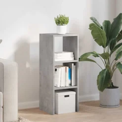 VIDAXL - Bibliothèque empilable gris béton 30x30x80 cm bois d'ingénierie