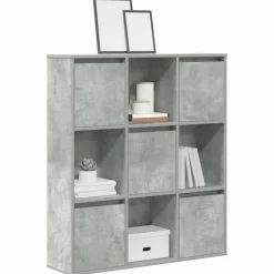 VIDAXL - Bibliothèque gris béton 89x24x101,5 cm bois d'ingénierie