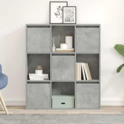 VIDAXL - Bibliothèque gris béton 89x24x101,5 cm bois d'ingénierie