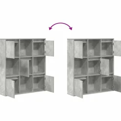 VIDAXL - Bibliothèque gris béton 89x24x101,5 cm bois d'ingénierie