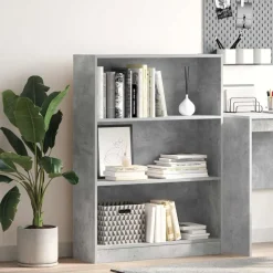 VIDAXL - Bibliothèque gris béton 80x24x109 cm bois d'ingénierie