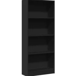 VIDAXL - Bibliothèque noir 60x24x143 cm bois d'ingénierie