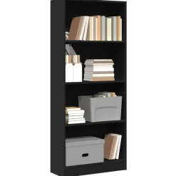 VIDAXL - Bibliothèque noir 60x24x143 cm bois d'ingénierie