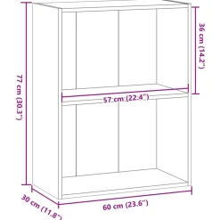 VIDAXL - Bibliothèque sonoma gris 60x30x77 cm bois d'ingénierie