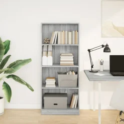 VIDAXL - Bibliothèque sonoma gris 60x24x143 cm bois d'ingénierie