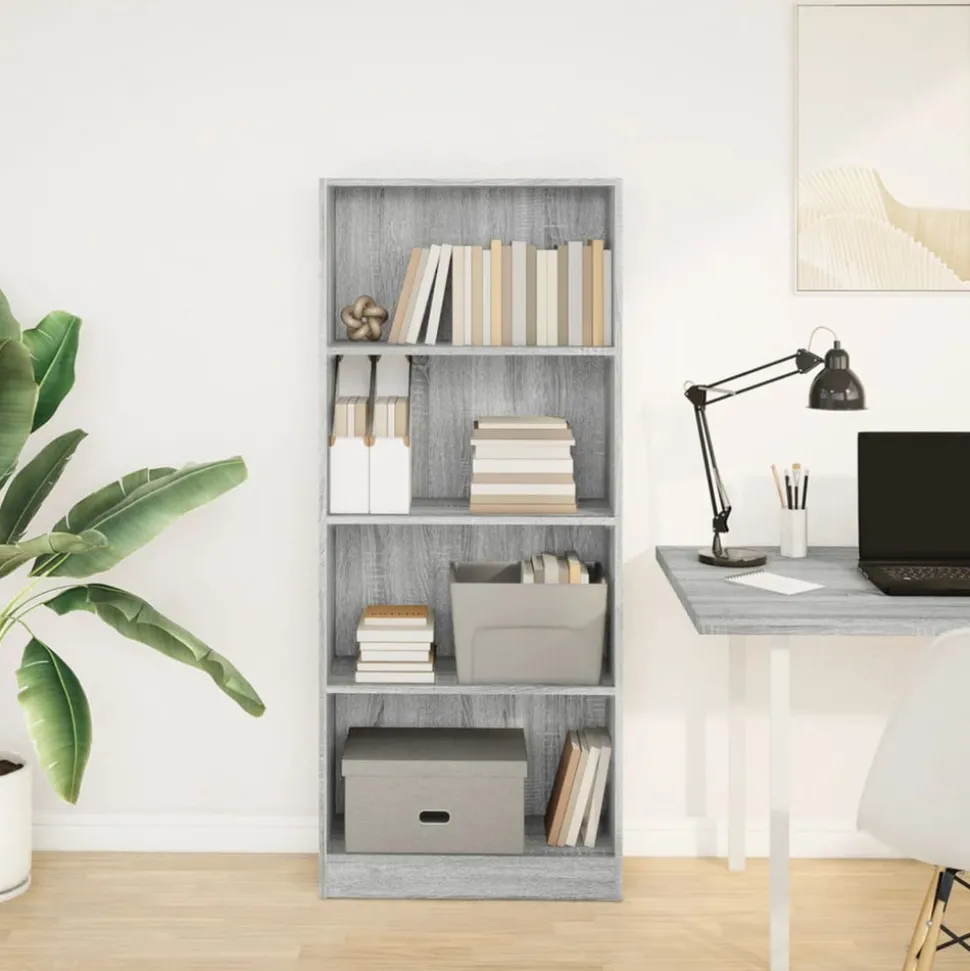 VIDAXL - Bibliothèque sonoma gris 60x24x143 cm bois d'ingénierie