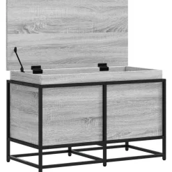 VIDAXL - Boîte de rangement avec couvercle sonoma gris bois d'ingénierie