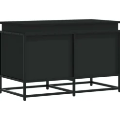 VIDAXL - Boîte de rangement avec couvercle noir bois d ingénierie