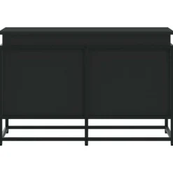 VIDAXL - Boîte de rangement avec couvercle noir bois d ingénierie