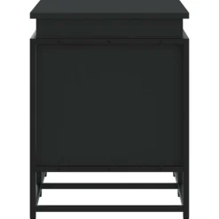 VIDAXL - Boîte de rangement avec couvercle noir bois d ingénierie