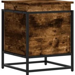 VIDAXL - Boîte de rangement avec couvercle chêne fumé bois d ingénierie