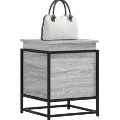 VIDAXL - Boîte de rangement avec couvercle sonoma gris bois d’ingénierie