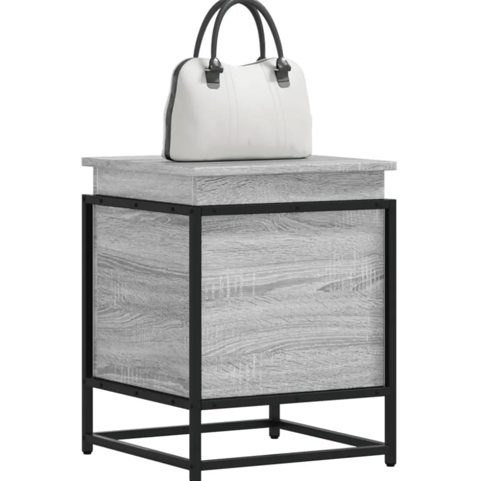 VIDAXL - Boîte de rangement avec couvercle sonoma gris bois d’ingénierie