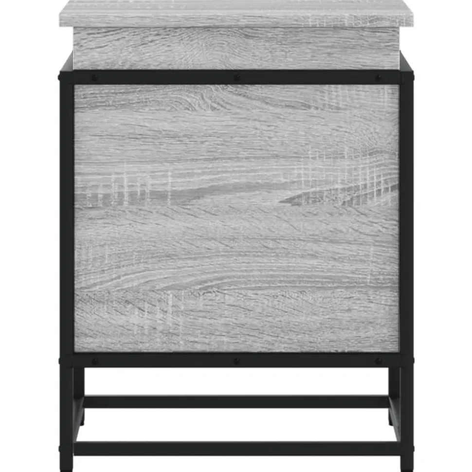 VIDAXL - Boîte de rangement avec couvercle sonoma gris bois d’ingénierie