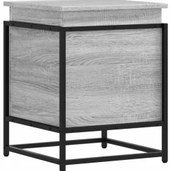 VIDAXL - Boîte de rangement avec couvercle sonoma gris bois d’ingénierie