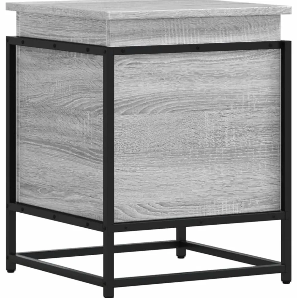 VIDAXL - Boîte de rangement avec couvercle sonoma gris bois d’ingénierie