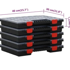 VIDAXL - Boîtes d'assortiment 5 pcs 40x30x5 cm polypropylène