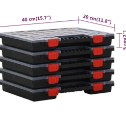 VIDAXL - Boîtes d'assortiment 5 pcs 40x30x5 cm polypropylène