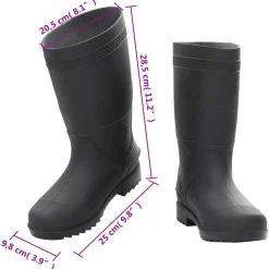 VIDAXL - Bottes de pluie noir taille 40 pvc