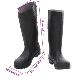 VIDAXL - Bottes de pluie noir taille 40 pvc